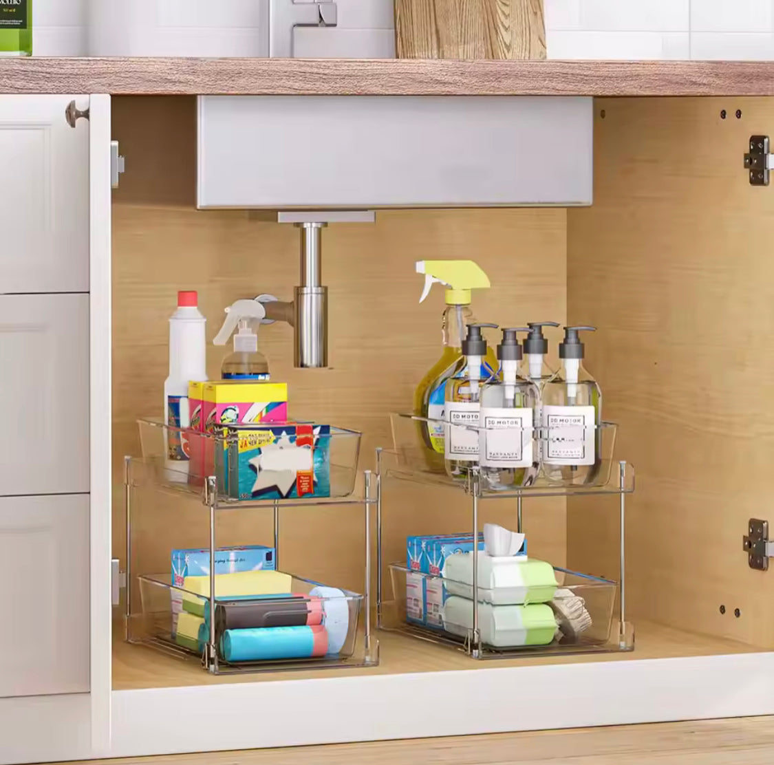 Tier Clear Pull Out Organizer, Acrylic Stackable Drawer Organizer Tray, Multipurpose Slide-Out Storage Container, Countertop and Makeup Organizer Tray Tier Clear Pull Out Organizer, Acrylic Stackable Drawer Organizer Tray, Multipurpose Slide-Out Storage Container, Countertop and Makeup Organizer Tray